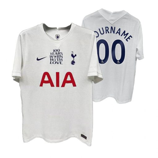 Custom Tottenham Hotspur 21-22 100th Anniversary Official Home Jersey White