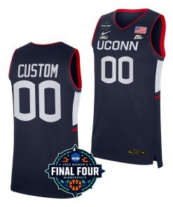 Custom Uconn Huskies 2022 March Madness Final Four Navy NCAA WoBasketball Jersey