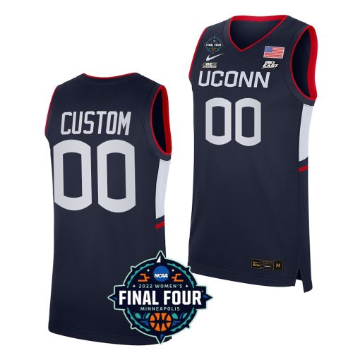 Custom Uconn Huskies 2022 March Madness Final Four Navy NCAA WoBasketball Jersey