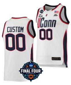 Custom Uconn Huskies 2022 March Madness Final Four White NCAA WoBasketball Jersey