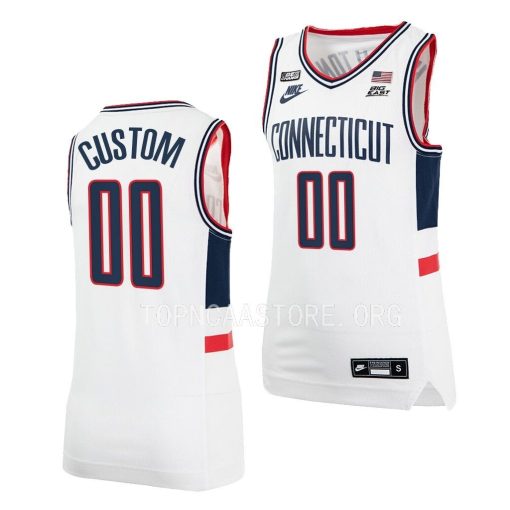 Custom Uconn Huskies White Jersey Alumni Basketball