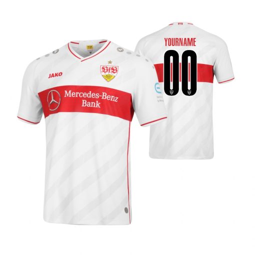 Custom VfB Stuttgart 2021 Home White Jersey