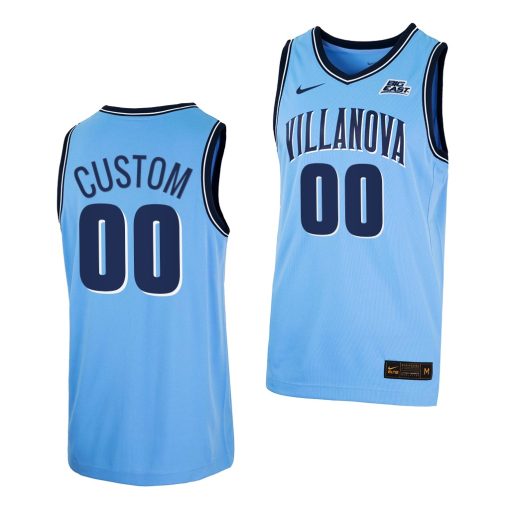 Custom Villanova Wildcats Blue 2021-22 College Basketball Alternate Jersey