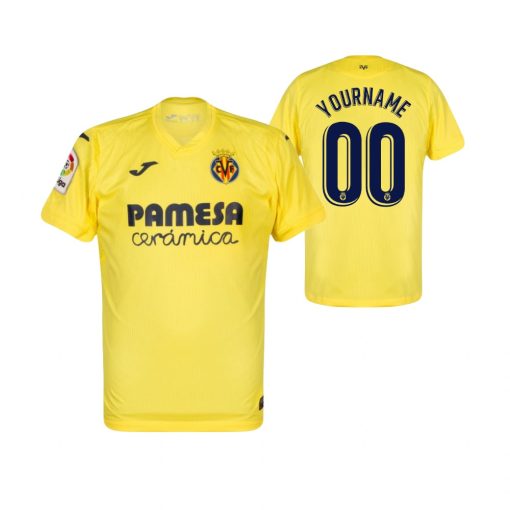 Custom Villarreal 2020-21 Home Yellow Short Sleeve Jersey