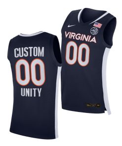 Custom Virginia Cavaliers Navy 2021 Unity Road Secondary Logo Jersey