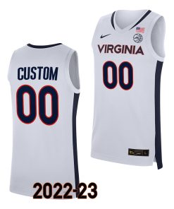 Custom Virginia Cavaliers White Jersey 2022-23 College Basketball