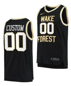 Custom Wake Forest Demon Deacons College Basketball Uniform Black Jersey