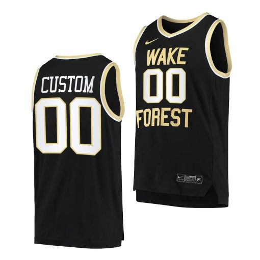 Custom Wake Forest Demon Deacons College Basketball Uniform Black Jersey