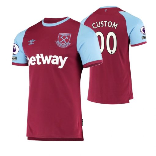 Custom West Ham United 2021 Home Stadium Jersey Claret