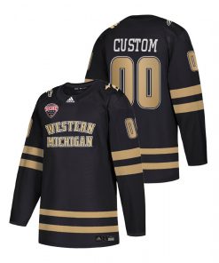 Custom West Michigan Broncos Black College Hockey Nchc Jersey