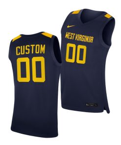 Custom West Virginia Mountaineers Navy 2020-21 College Basketball Jersey