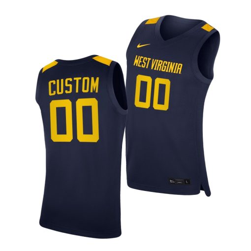 Custom West Virginia Mountaineers Navy 2020-21 College Basketball Jersey