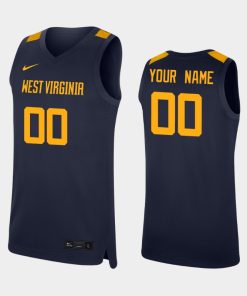 Custom West Virginia Mountaineers Navy College Basketball Jersey