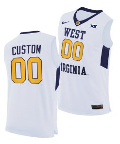 Custom West Virginia Mountaineers White 2020-21 Home Jersey