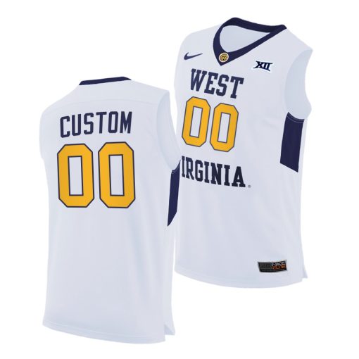 Custom West Virginia Mountaineers White 2020-21 Home Jersey