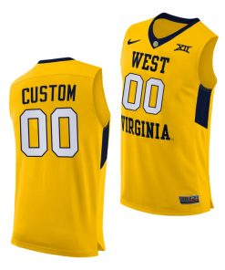 Custom West Virginia Mountaineers Yellow 2020-21 Alternate Jersey