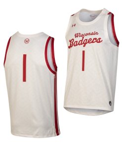 Custom Wisconsin Badgers White Throwback College Basketball Jersey