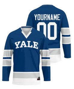 Custom Yale Bulldogs Navy College Hockey Jersey