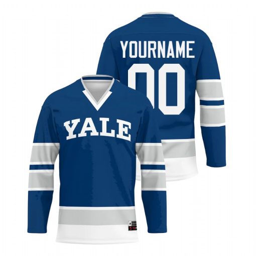 Custom Yale Bulldogs Navy College Hockey Jersey